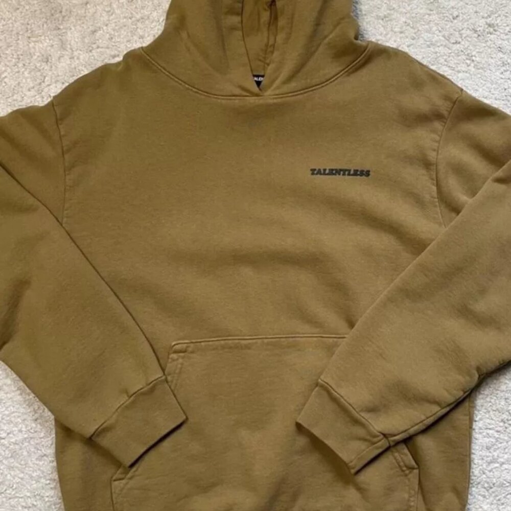 Talentless Men Medium Gold Pullover Hoodie “Please Wash Your Hands”